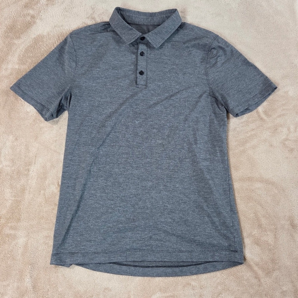 Lululemon Evolution polo shirts mens Size small dark gray short sleeve